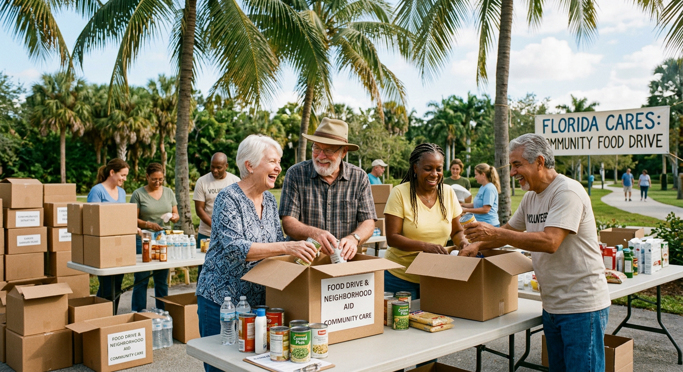 Nettles Island volunteers packing donation boxes together outdoors